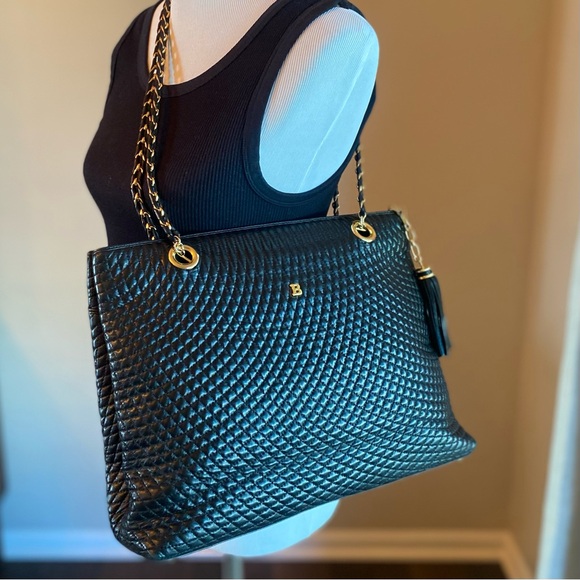 Bally Quilted Matelasse Leather Chain Shoulder Tote - Picture 4 of 13